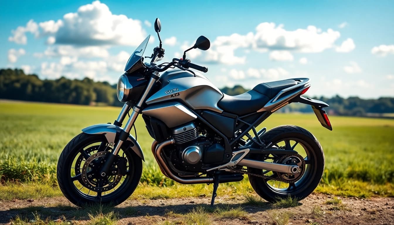 Verkaufen Sie Ihre Moto Guzzi auf https://moto-ankauf.de/moto-guzzi-verkaufen, präsentieren Sie den Verkaufsprozess an einem Motorrad mit glänzendem Finish.
