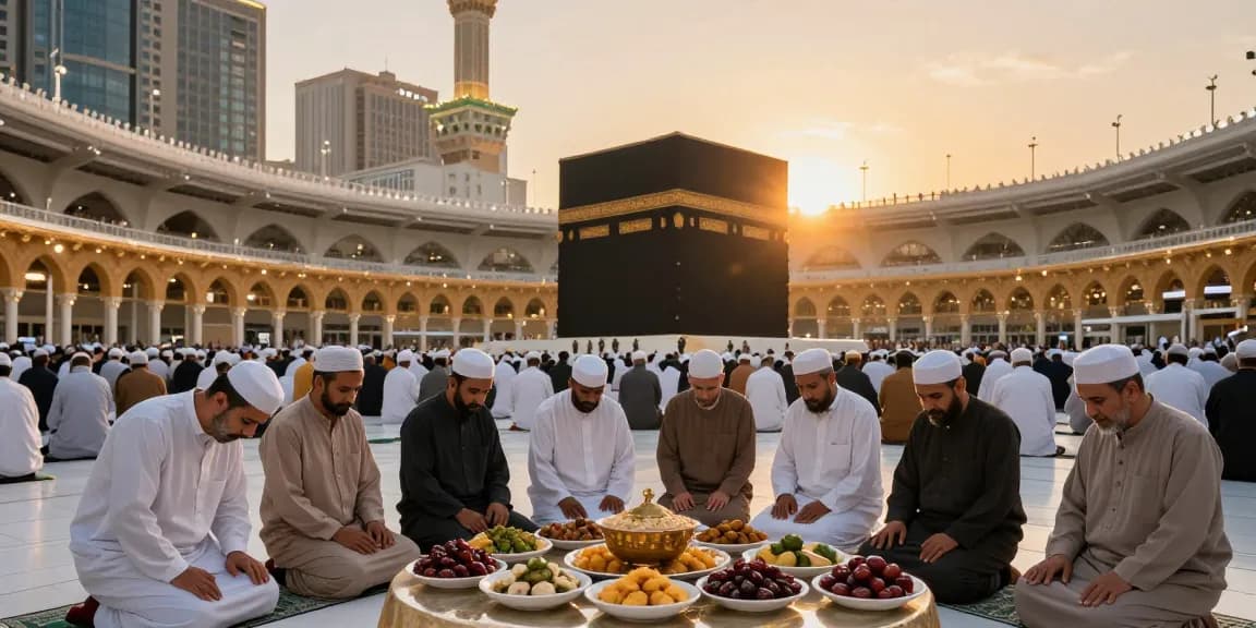 Experience the spiritual essence of umroh ramadhan at Masjid al-Haram during sunset