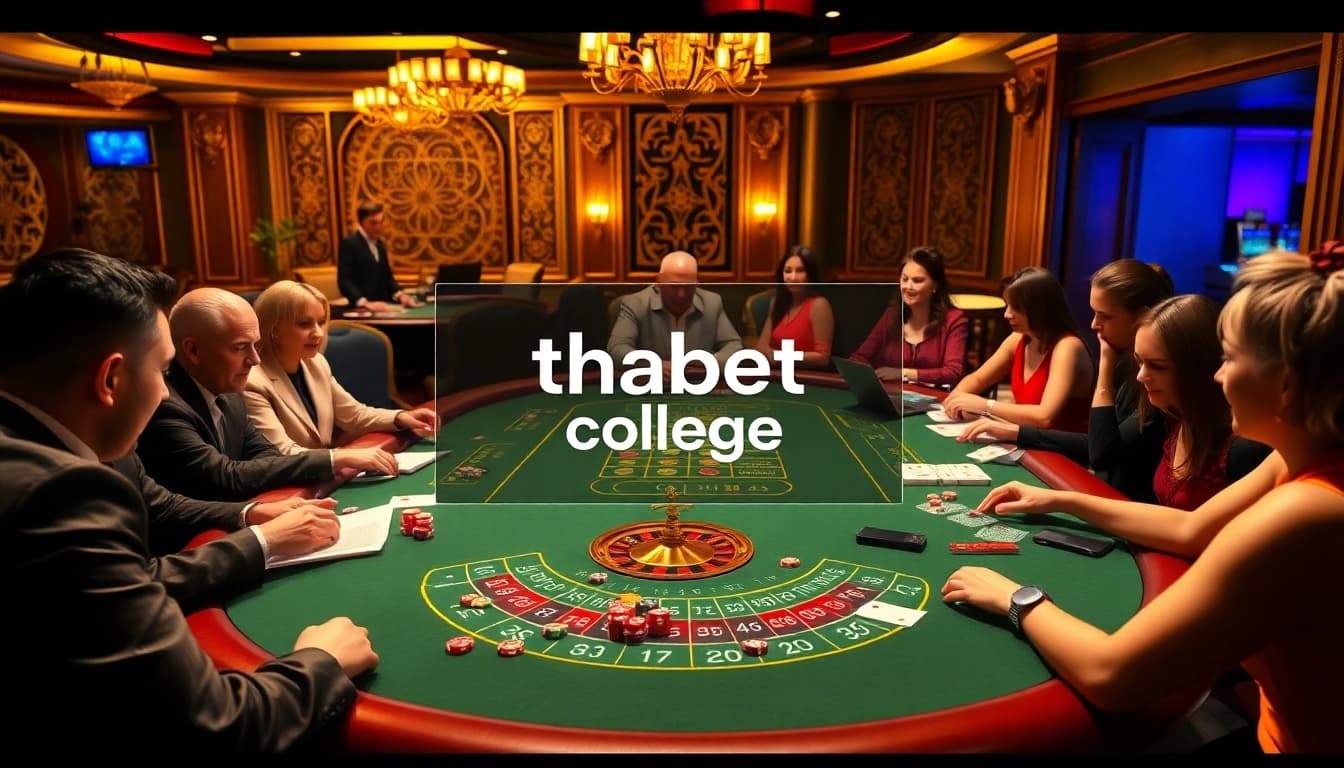 Experience high-stakes gambling strategies with thabet college in a luxurious casino environment.