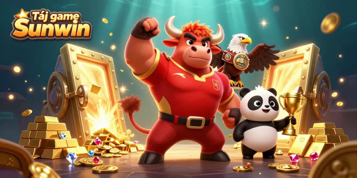 Experience the thrill of Tải game Sunwin with colorful 3D characters and dazzling casino elements in a vibrant scene.
