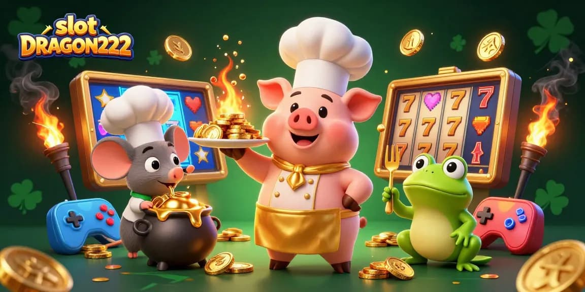 Experience the thrill of slot DRAGON222 with vibrant characters and exciting slot elements.