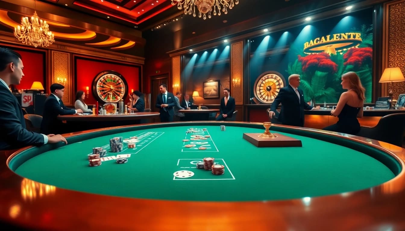 Découvrez un gameplay vibrant au meilleur casino en ligne avec des joueurs engagés à une table de baccarat.