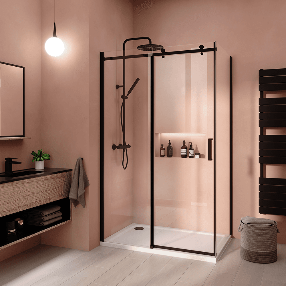 Sleek and Modern Black Shower Sliding Door Ideas