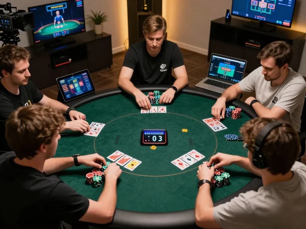 manclub players engaging in an online poker tournament showcasing competitive gameplay and excitement
