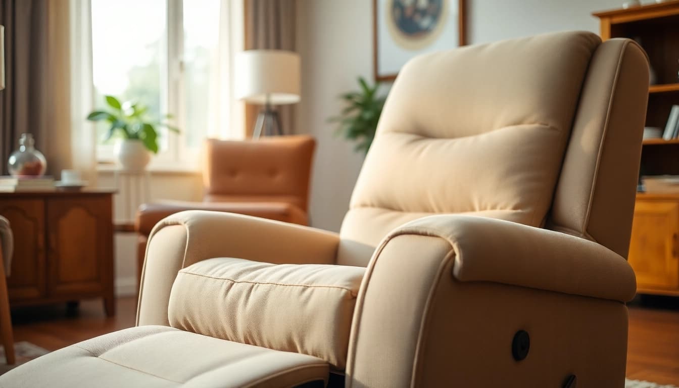 Elevate with a lift chair for tall man offering comfort and style in a cozy living room.