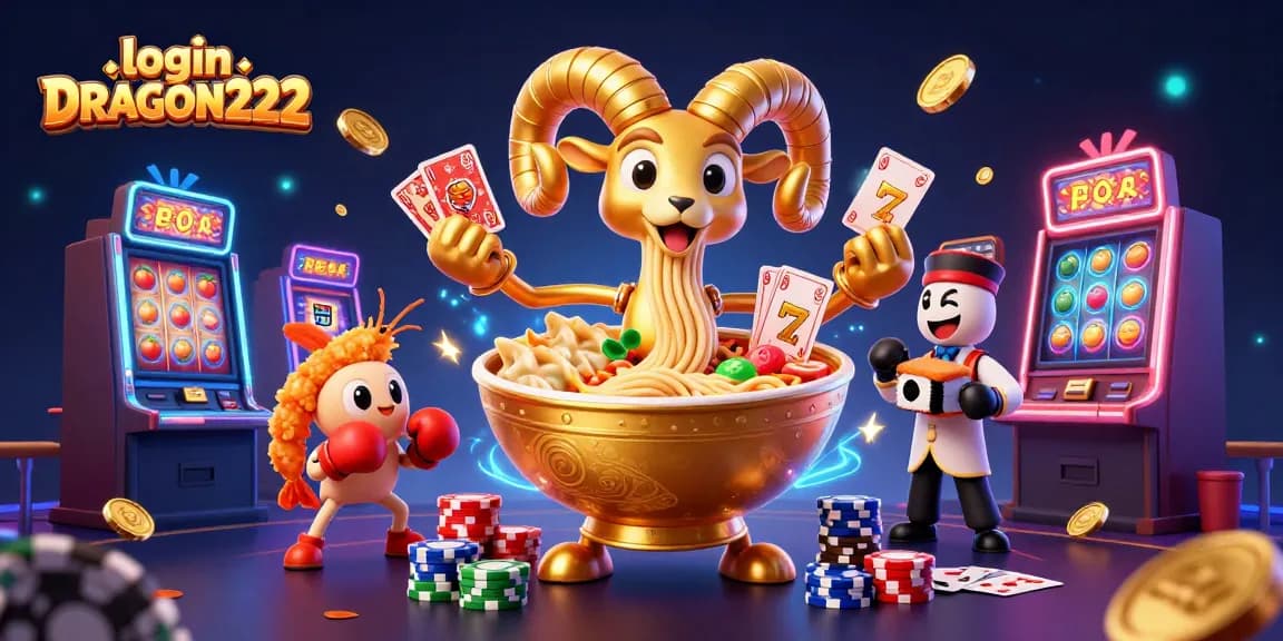 Engage in thrilling gameplay at login DRAGON222 with vibrant slot machines and dynamic casino characters.
