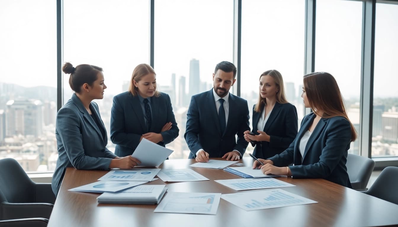 Effective debt collection uk solutions discussed by a legal team in a professional office.