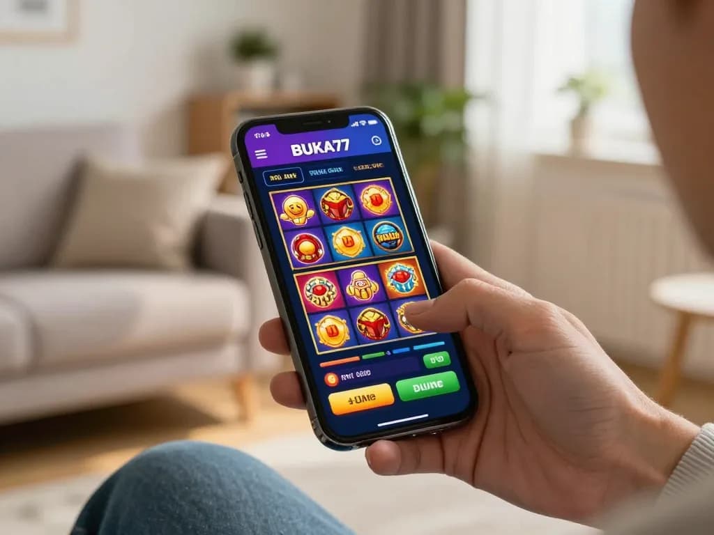 Engaging with the BUKA77 casino app for exciting online gaming experience.