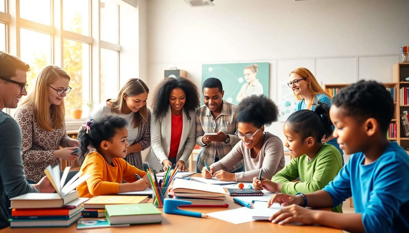 Engaging classroom scene showcasing educators fostering education equity and collaboration.