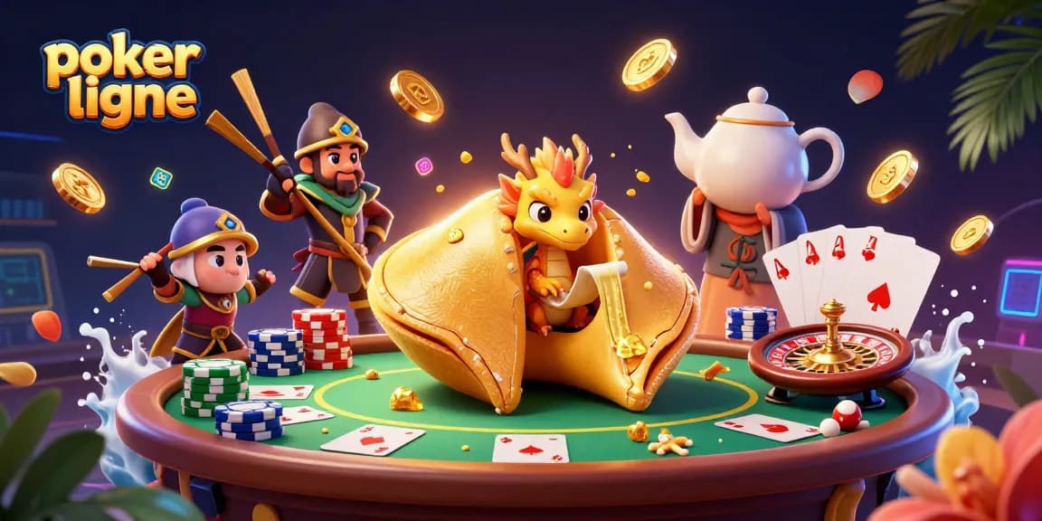 Vibrez avec le poker en ligne grâce à cette illustration dynamique adaptée au jeu en ligne.