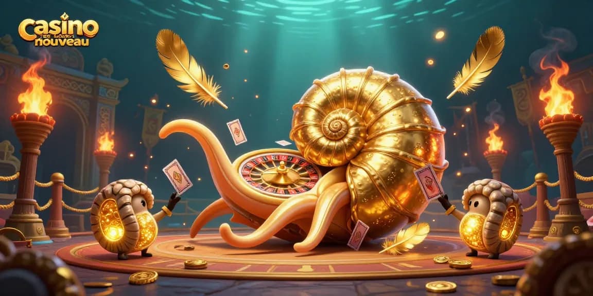 Jouez au casino en ligne nouveau avec des images captivantes et colorées d'un nautilus géant.