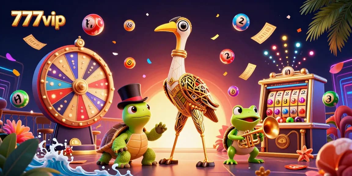 Experience thrilling gaming with 777vip's vibrant online casino illustration featuring exciting elements.