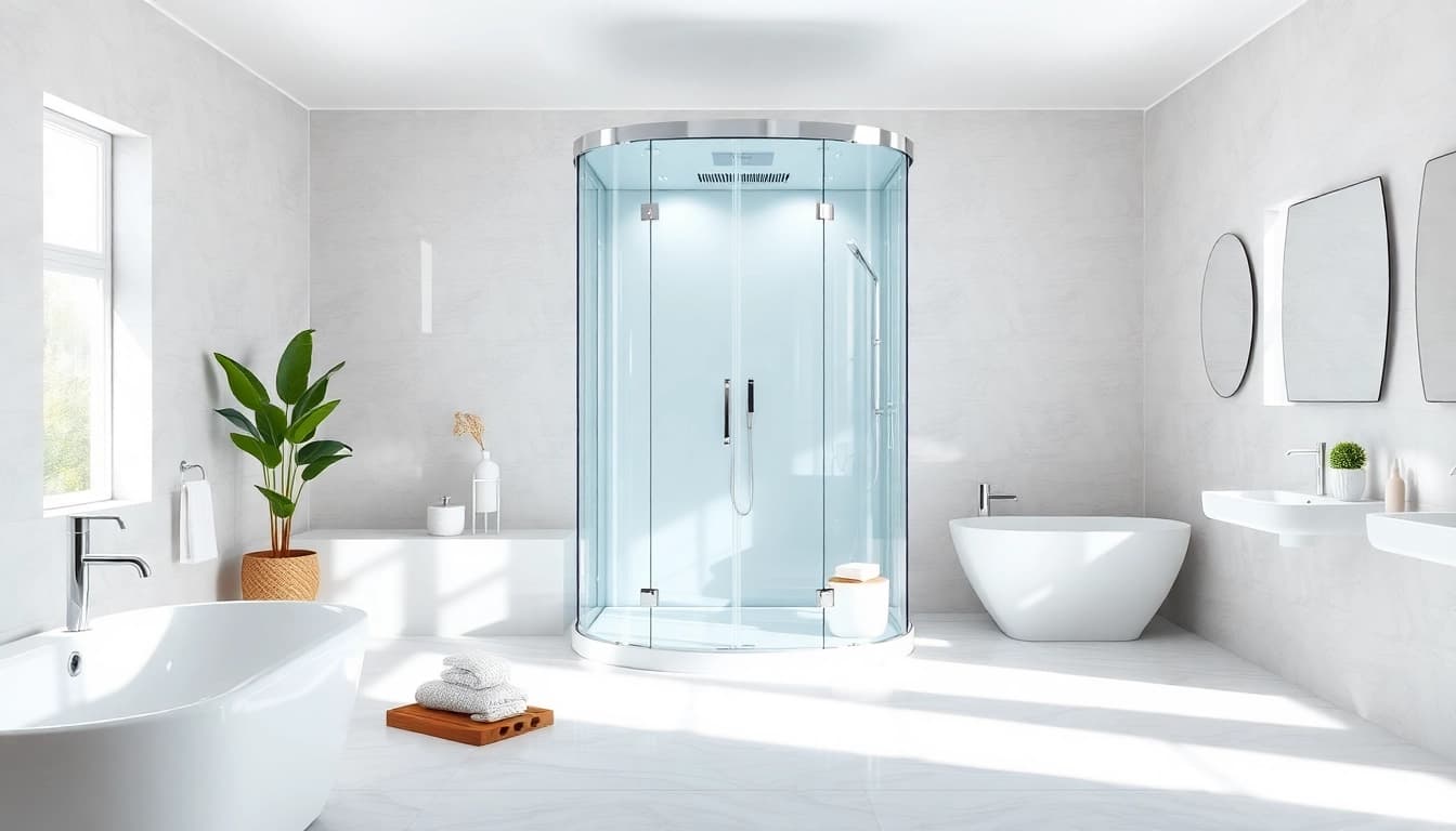 Erleben Sie die Eleganz der sonni Duschkabine mit modernem Design und luxuriösen Materialien.