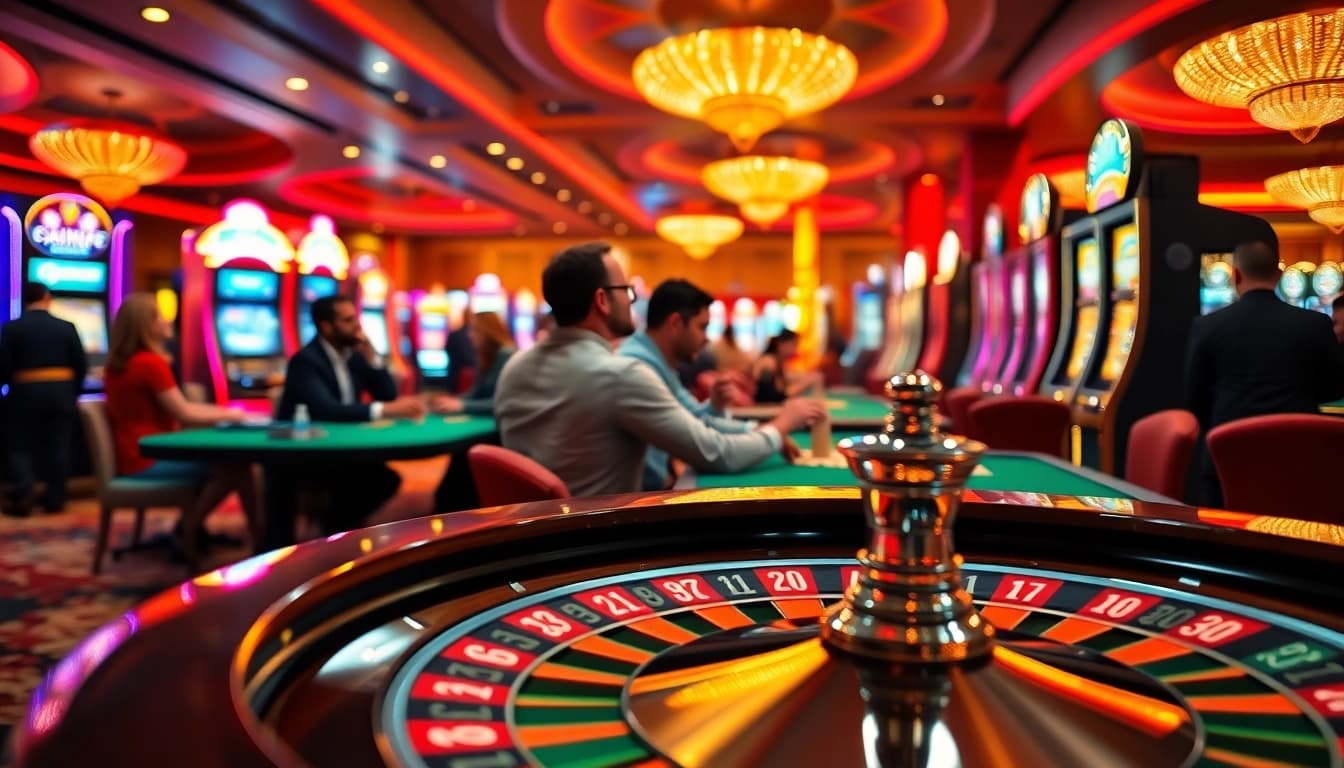 Engaging players at casino sites enjoying vibrant gaming experiences and a lively atmosphere.