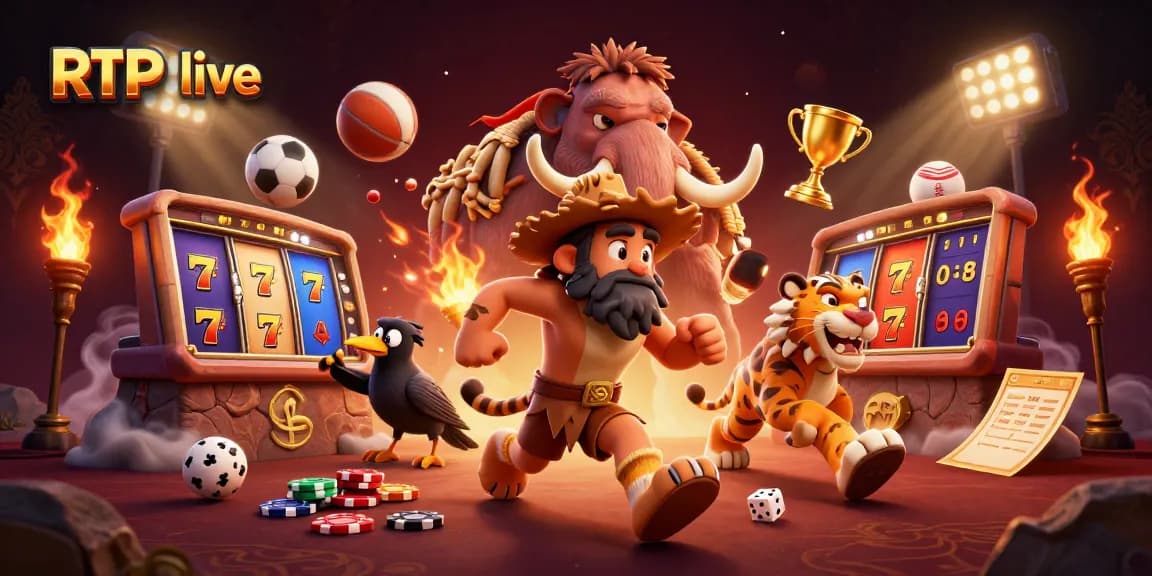 Experience exciting RTP live action at a prehistoric casino with unique characters and dynamic game elements.