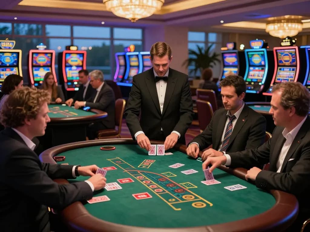 Homepage of Bet88 shows players engaged at blackjack tables in a vibrant casino atmosphere.
