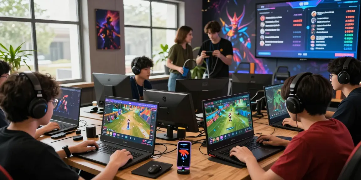 Engaged players immersed in ROKOK88 gaming, experiencing various digital games, showcasing vibrant graphics and community atmosphere.