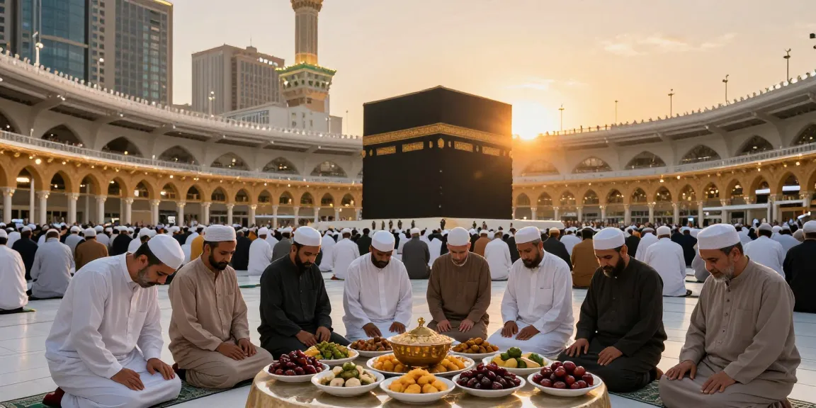 Experience the spiritual essence of umroh ramadhan at Masjid al-Haram during sunset