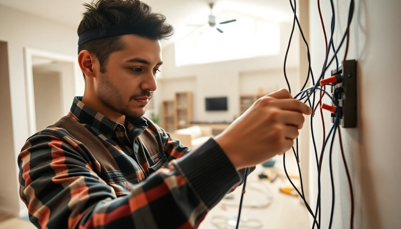 Apprentice engaged in a hands-on electrical apprenticeship project, showcasing skill in wiring.
