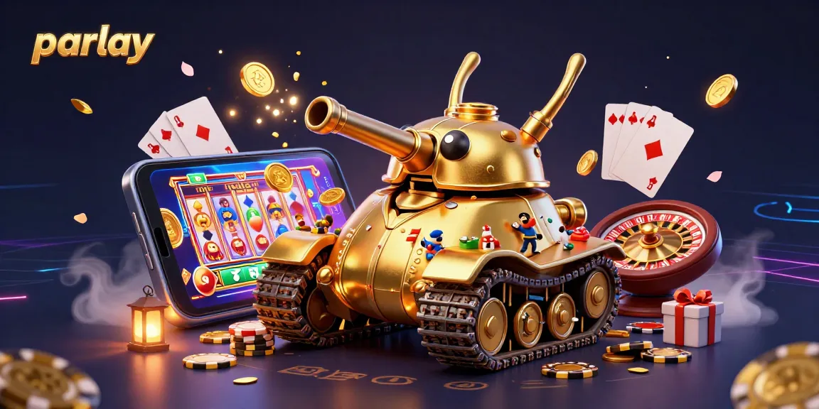 Experience thrilling parlay betting in a vibrant 3D casino scene with golden elements and excitement.