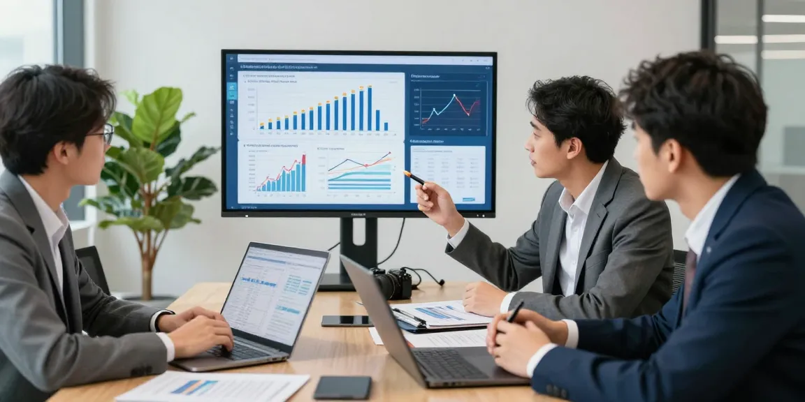Finance professionals collaborating on financial crime intelligence analysis in a modern office.