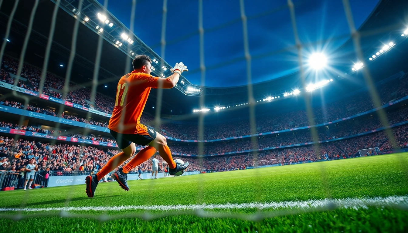 Saving a goal in a thrilling soccer match illustrates the excitement of บ้านผลบอล.