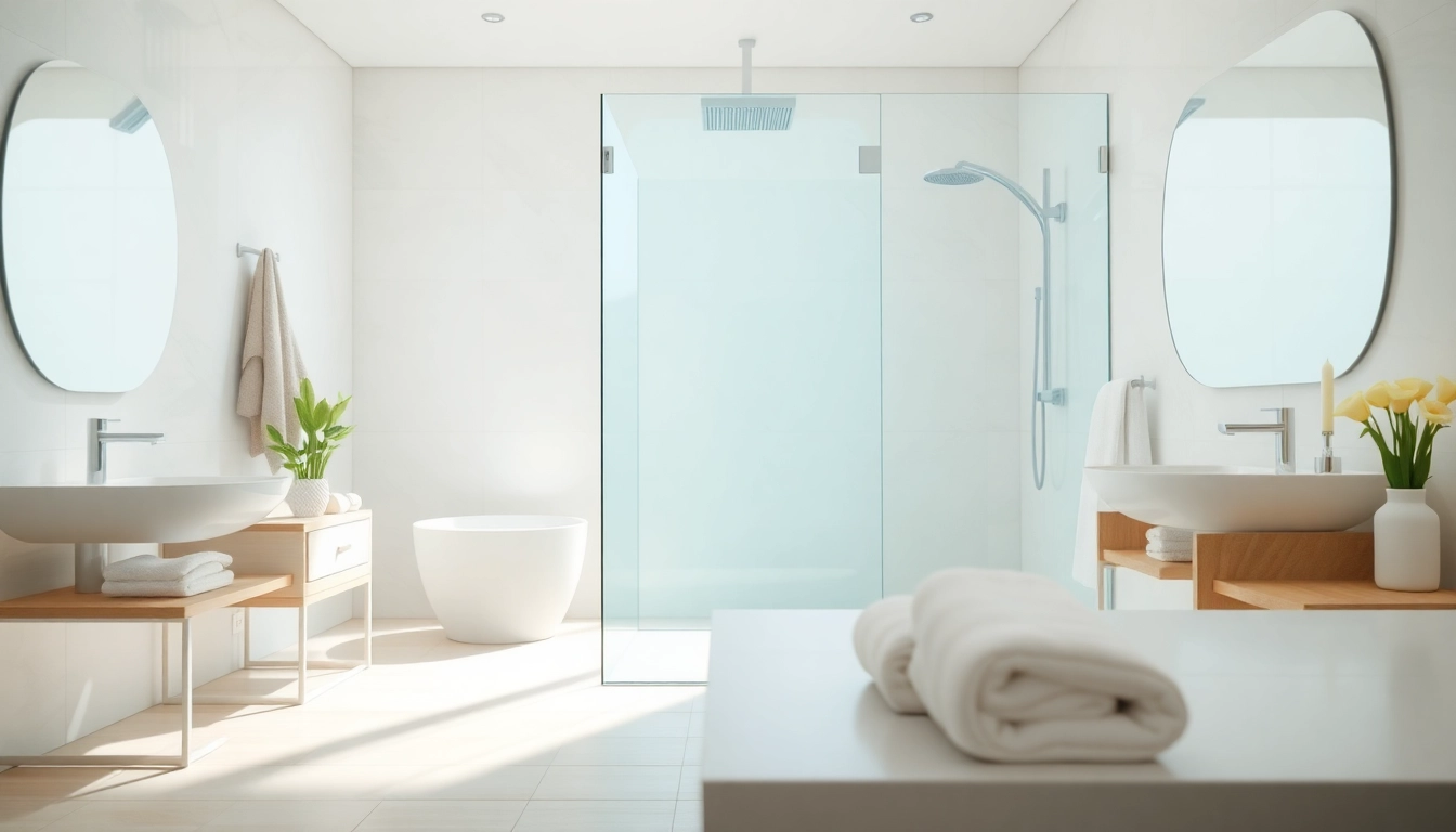Experience luxury with elegant showers Australia featuring modern glass enclosures in a bright bathroom.