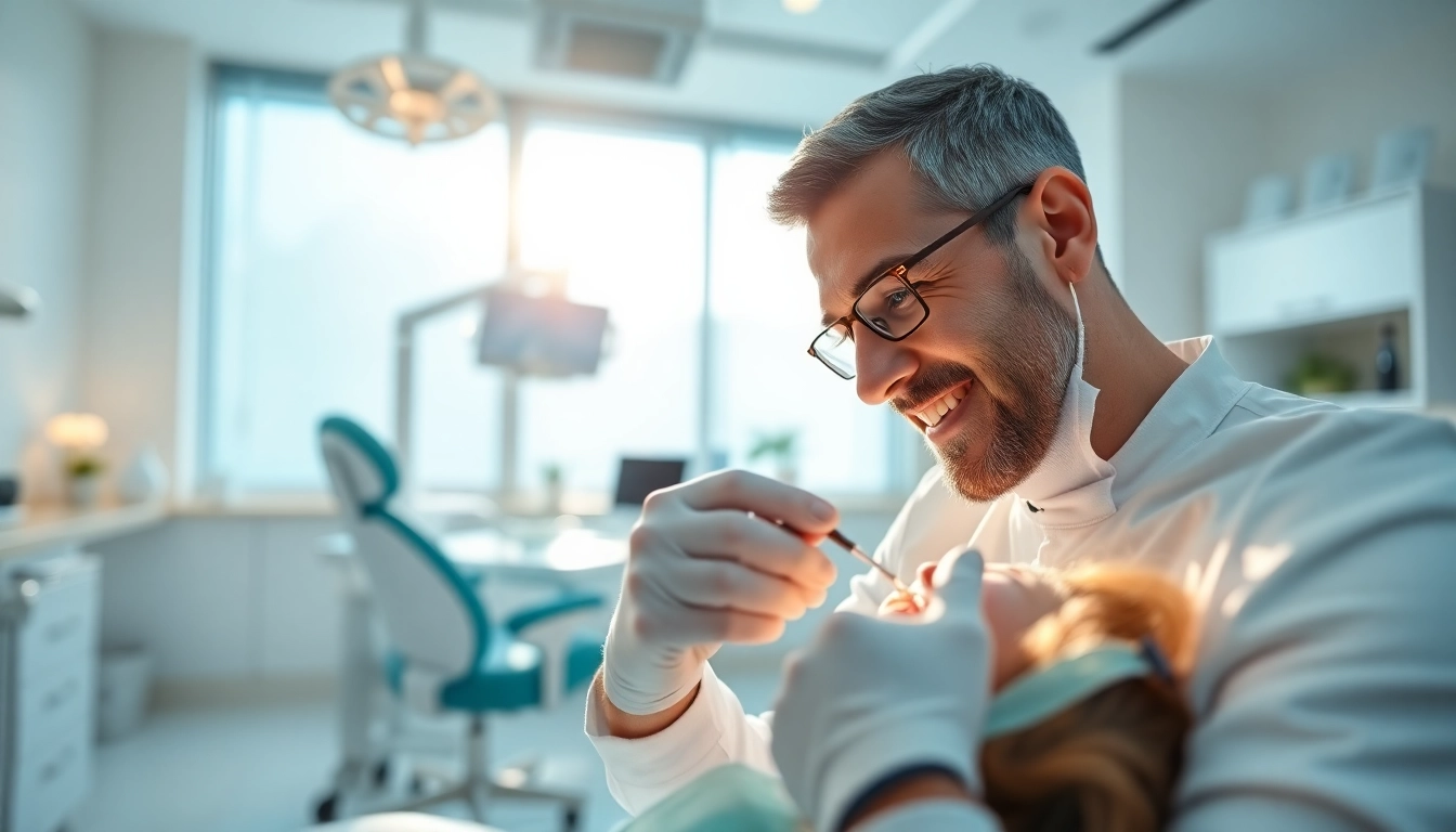 Dentist in New Lenox IL examining a patient in a bright, modern dental clinic for comfort and care.