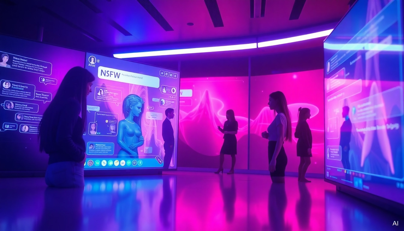 Experience NSFW character AI through an engaging digital platform with vibrant avatars and chat interactions.