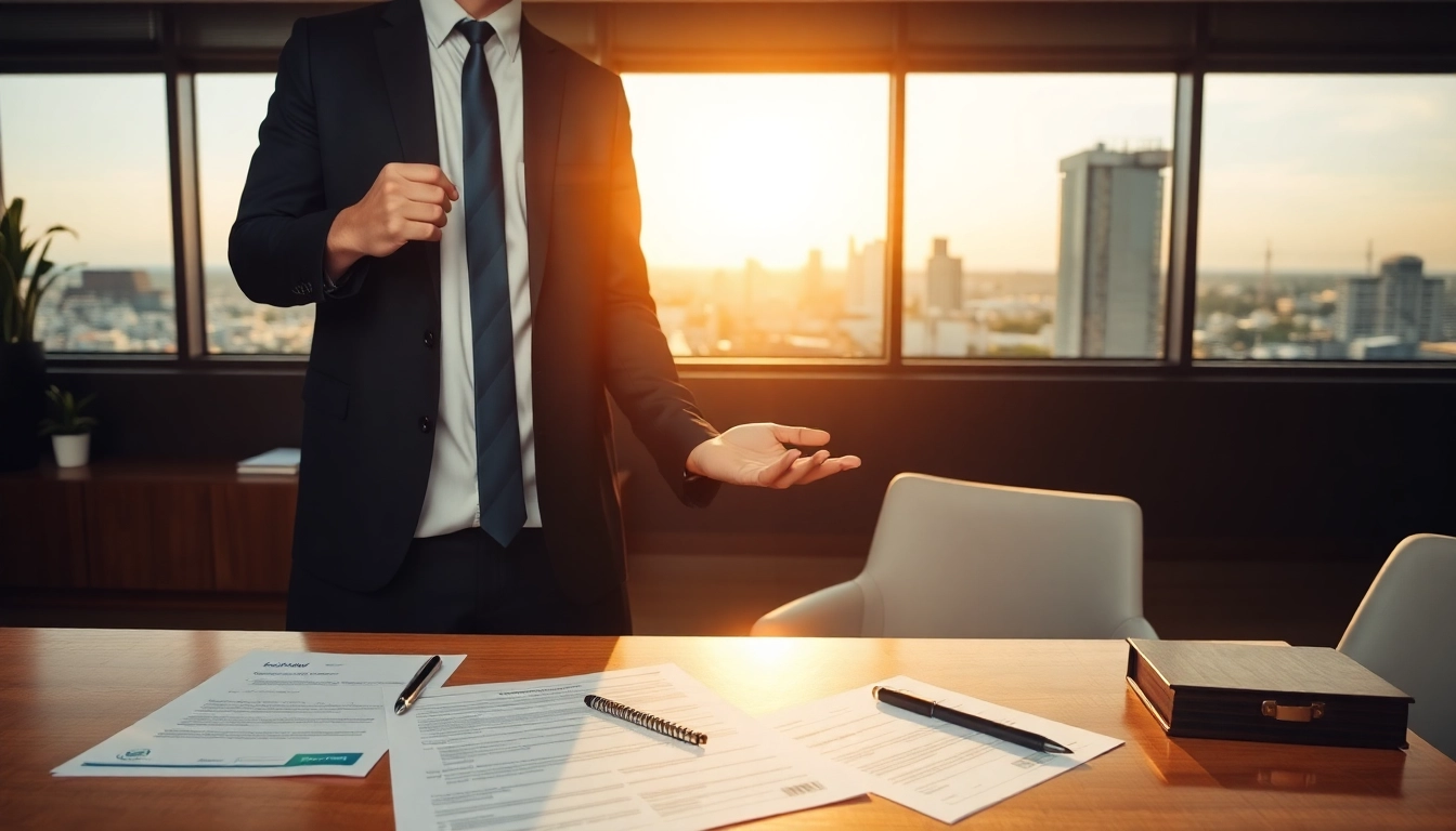 Consult with a professional Stockton Accident Lawyer in a modern office environment.