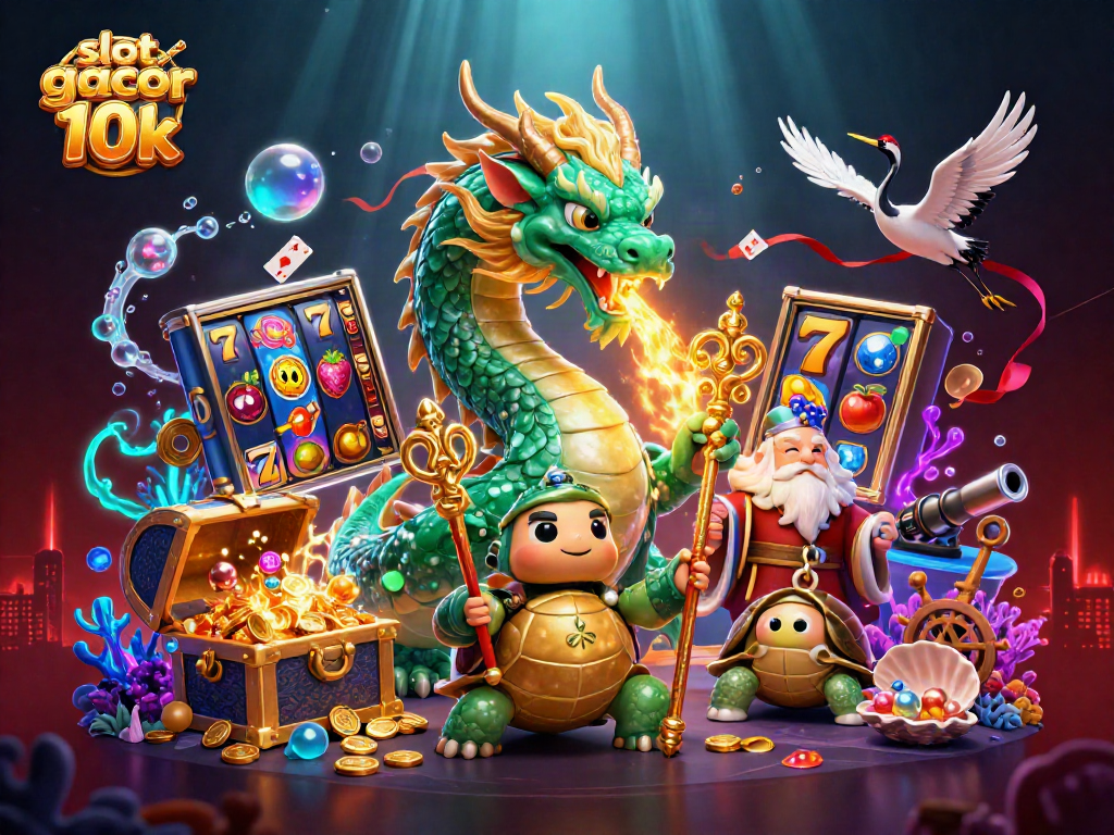 Experience the excitement of slot gacor 10k with lucky elements and vibrant casino-themed visuals.