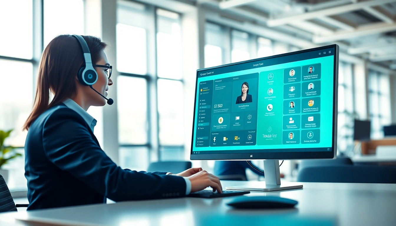 Manage calls effectively with remote call control software in a modern professional office setting.