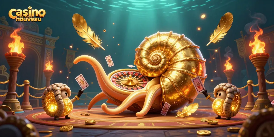 Jouez au casino en ligne nouveau avec des images captivantes et colorées d'un nautilus géant.