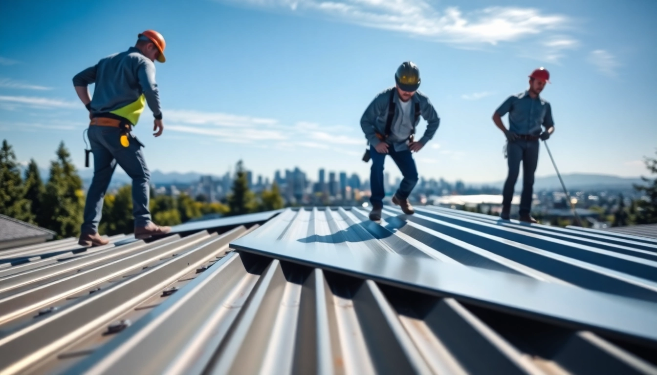 Installing metal roofing vancouver with expert craftsmanship on a modern home