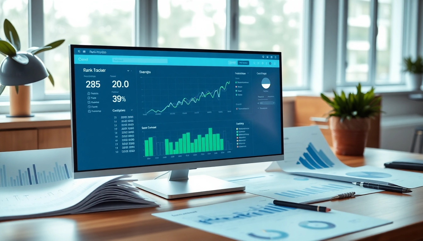 Visualize the SEO Rank Tracker dashboard showcasing key performance metrics and analytics.