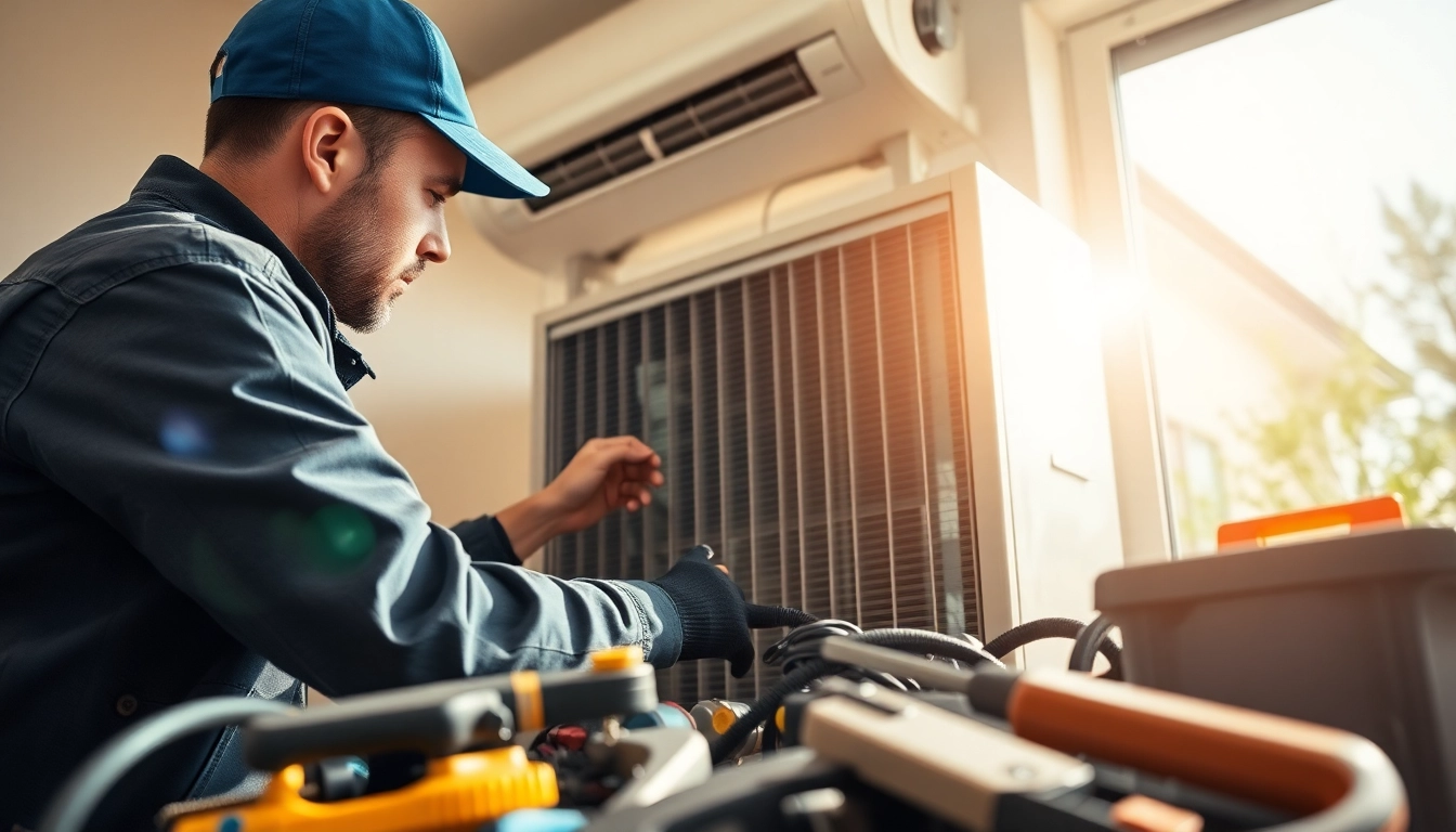 HVAC Repair Tampa: Skilled technician repairing an air conditioner, showcasing expertise in HVAC.