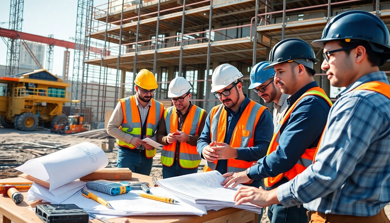 Construction apprenticeship in a lively collaborative setting showcasing apprentices working together.