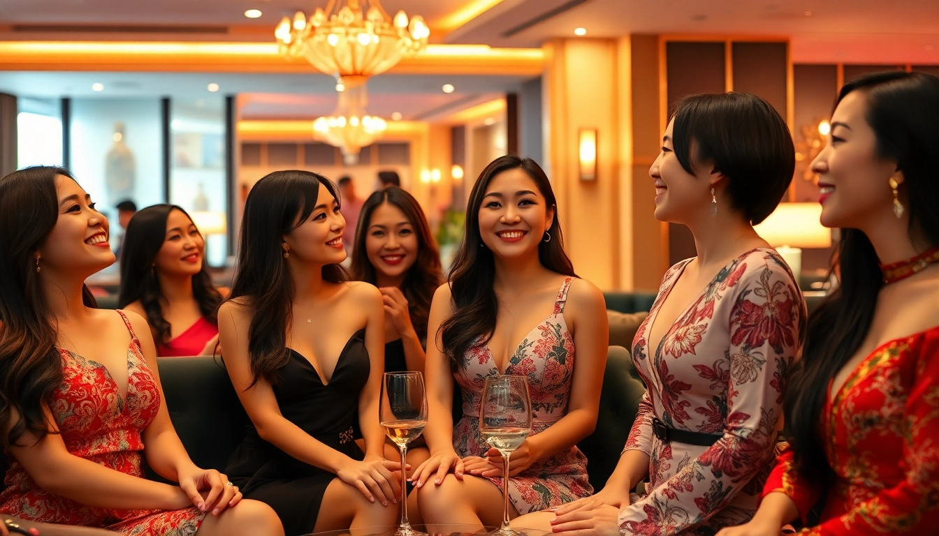 Singapore escort companions enjoying an elegant lounge ambiance in Singapore's luxurious setting.