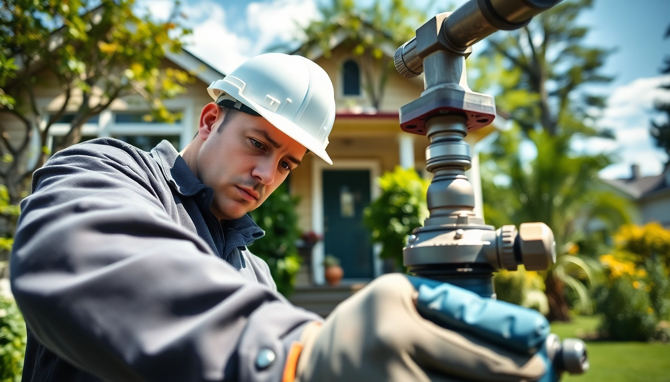 Expert gas fitter north shore inspecting gas lines in a residential area, showcasing professionalism and safety.