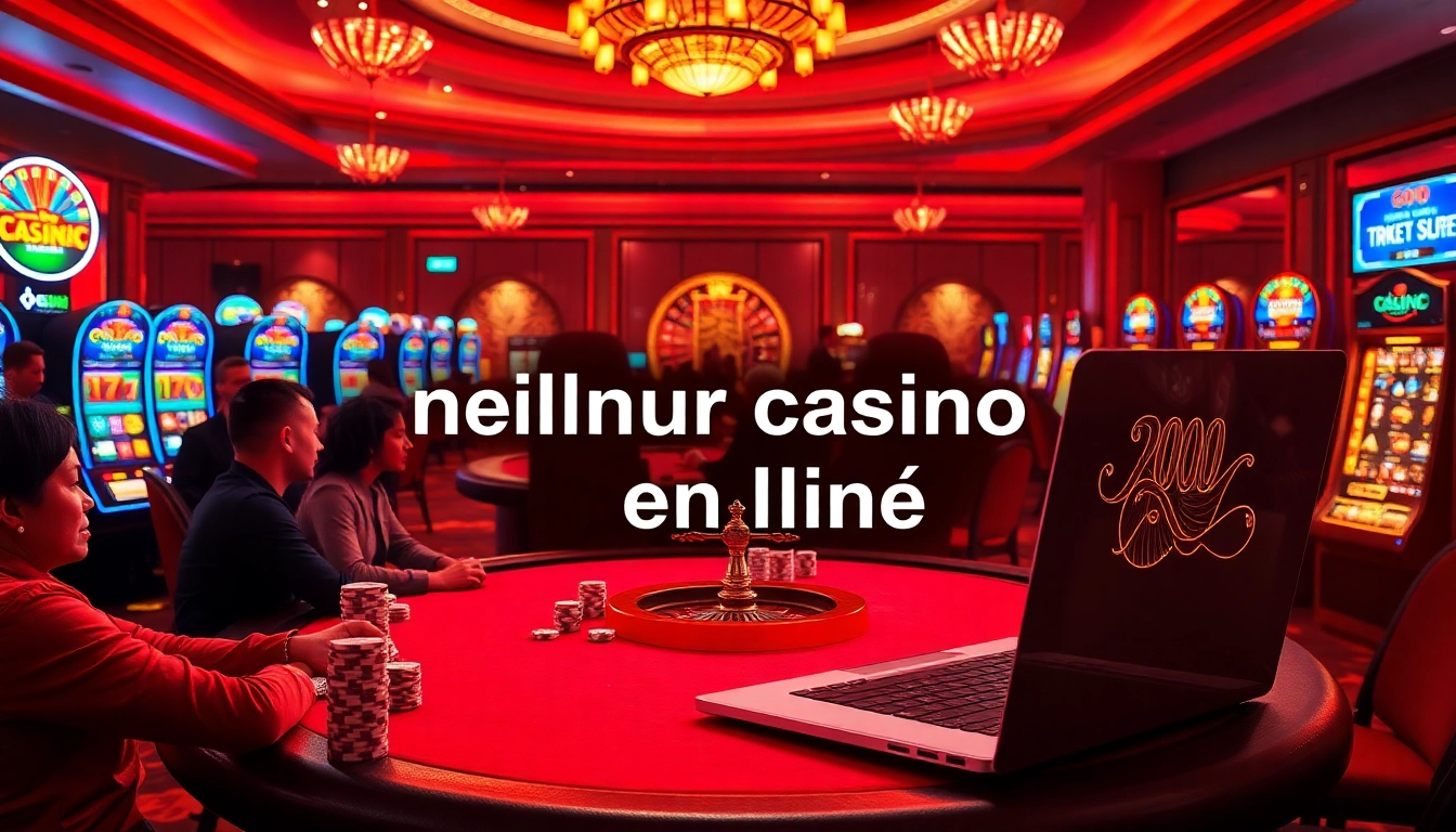 Découvrez le frisson du meilleur casino en ligne avec une scène de poker luxueuse et des éléments de casino vibrants.