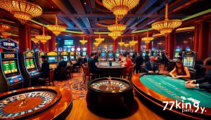 Engage with thrilling games at 79king.party, showcasing vibrant casino tables and lively players.