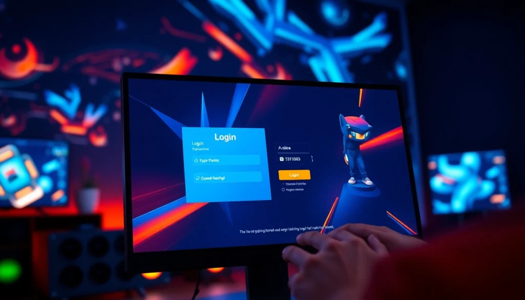 Mengakses jentoto login melalui antarmuka gaming modern yang cerah dan menarik.