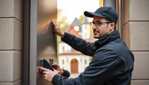 Schlüsseldienst Heidelberg öffnet türschonend eine Wohnungstür mit modernem Werkzeug.