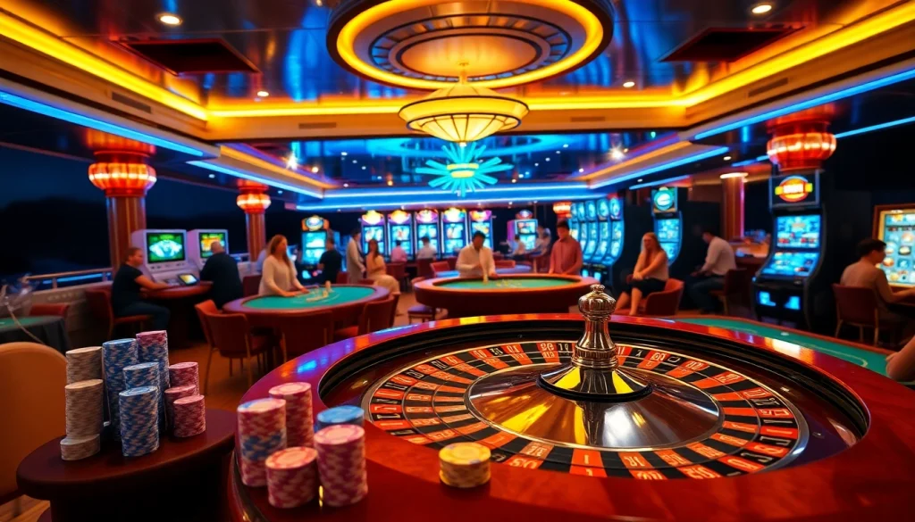 Experience the thrill of XX88 Boats as players celebrate a winning hand at a vibrant casino table.