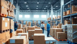 Optimize your logistics with 3PL services demonstrating efficiency in a dynamic warehouse environment.