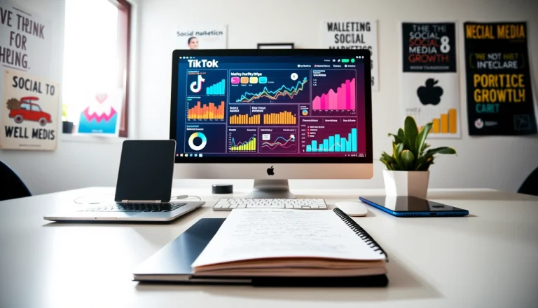 Optimize your TikTok growth with a dynamic TikTok smm panel on a digital marketing workspace.