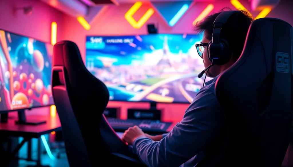 Menampilkan daftar ggsoft game dalam pengaturan gaming modern yang dinamis.