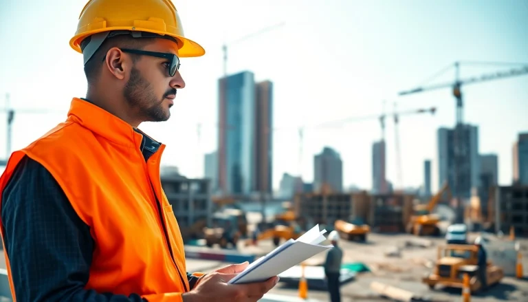 A New York City Construction Manager leads a diverse team on a vibrant urban construction site.