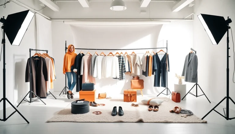 ecommerce product photography showcasing stylish clothing and accessories