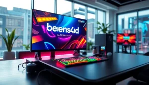 Menggambarkan pengalaman bermanfaat dari bensu4d alternatif game dengan latar setup gaming yang modern.